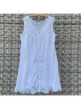 Vintage Nicole floral embroidered sleep dress white cottagecore MEDIUM